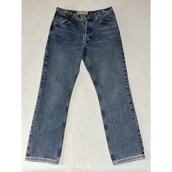 American Eagle Button Fly Straight Leg Jeans Womens 10 Medium Wash Denim USA - Picture 1 of 15